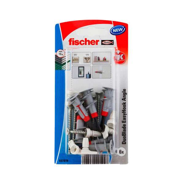 Blister 6 Alcayatas Duoblade Easyhook 557919 Fischer