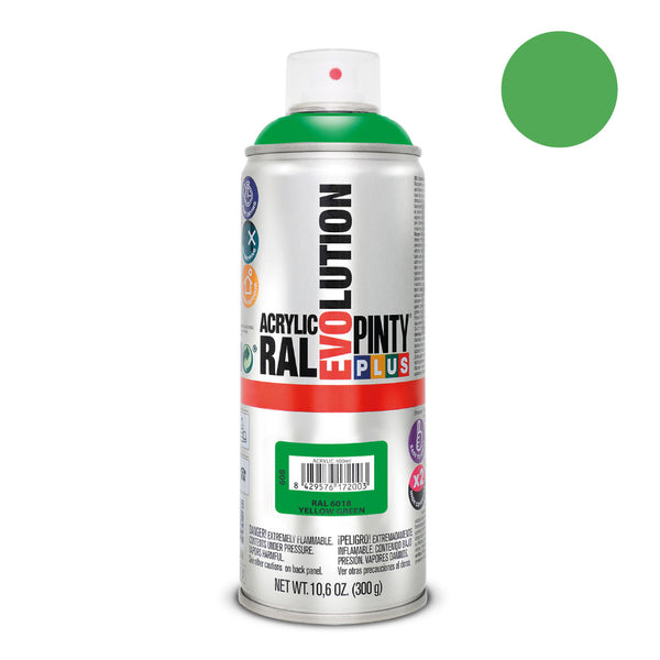 Pintura En Spray Pintyplus Evolution 520Cc Ral 6018 Verde Amarillento