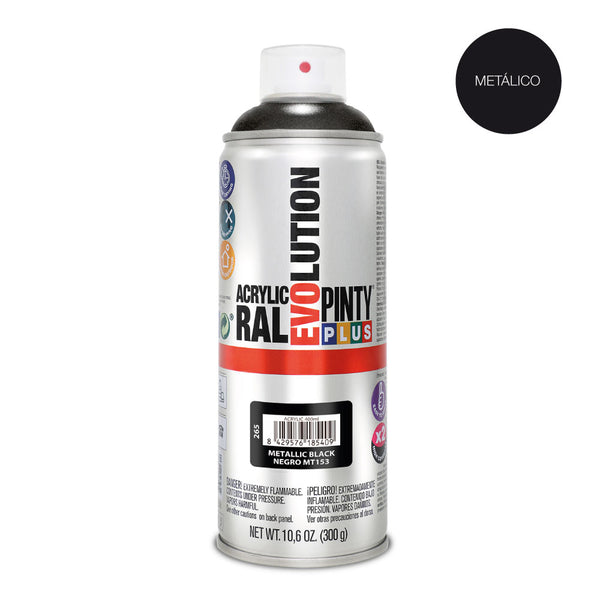 Pintura En Spray Pintyplus Evolution Metalizada 520Cc Negro Mt153