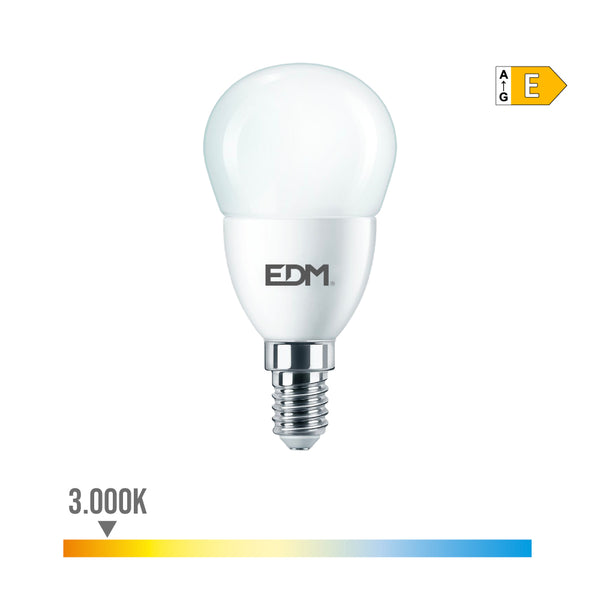 Led Spherical Bulb E14 7W 806Lm 3000K Warm Light Ø4.8X9.5Cm Edm