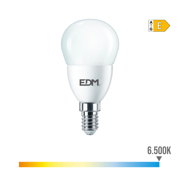 Bombilla Esferica Led E14 7W 806Lm 6500K Luz Fria Ø4,8X9,5Cm Edm