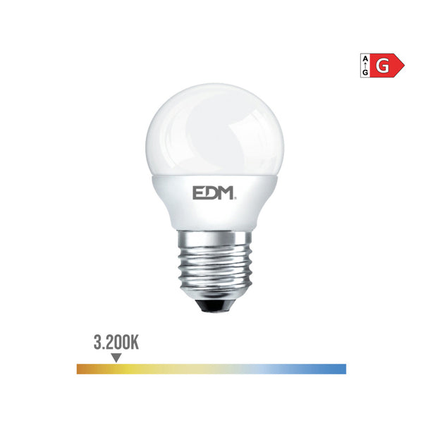 Led Spherical Bulb E27 5W 400Lm 3200K Warm Light Ø4.5X8Cm Edm