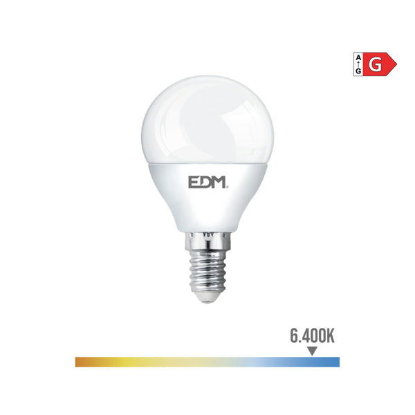 Led Spherical Bulb E14 5W 400Lm 6400K Cold Light Ø4.5X8Cm Edm