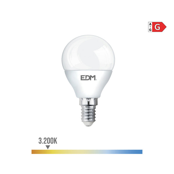 Bombilla Esferica Led E14 5W 400Lm 3200K Luz Calida Ø4,5X8Cm Edm