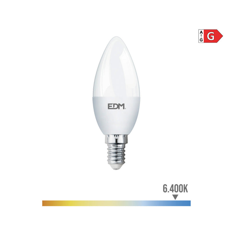 Led Candle Bulb E14 5W 400Lm 6400K Cold Light Ø3.5X10Cm Edm