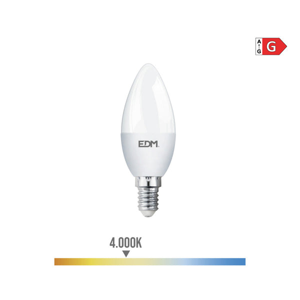 Led Candle Bulb E14 5W 400Lm 4000K Daylight Ø3.5X10Cm Edm