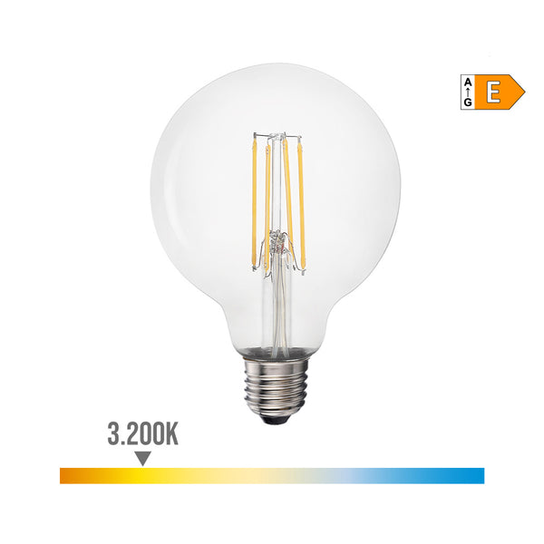 LED Filament Globe Bulb E27 6W 800Lm 3200K Warm Light Ø9.5X14Cm Edm