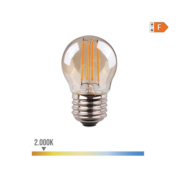 Spherical Bulb With Vintage Crystal LED Filament E27 4.5W 400Lm 2000K Warm Light Ø4.5X7.8Cm Edm