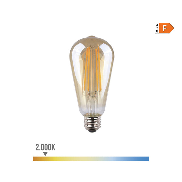 Ovoid Bulb With Vintage Crystal LED Filament E27 6W 560Lm 2000K Warm Light Ø6.4X14.2Cm Edm