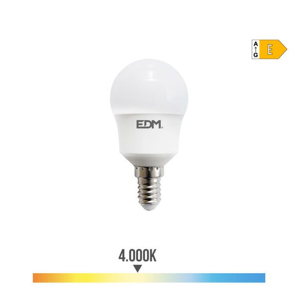 Led Spherical Bulb E14 8.5W 950Lm 4000K Daylight Ø4.5X8.7Cm Edm