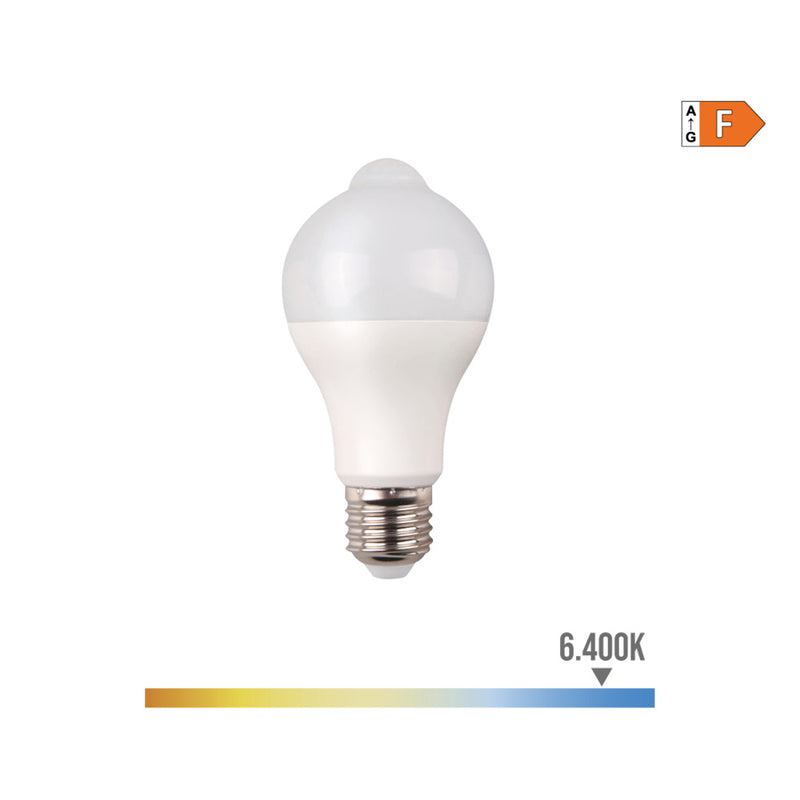 Bombilla Standard Led Con "Sensor De Presencia Y Crepuscular" E27 12W 1055Lm 6400K Luz Fria Ø6X11Cm Edm