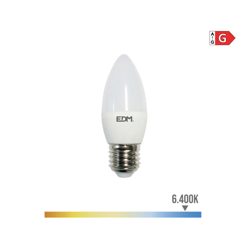 Led Candle Bulb E27 5W 400Lm 6400K Cold Light Ø3.5X10Cm Edm