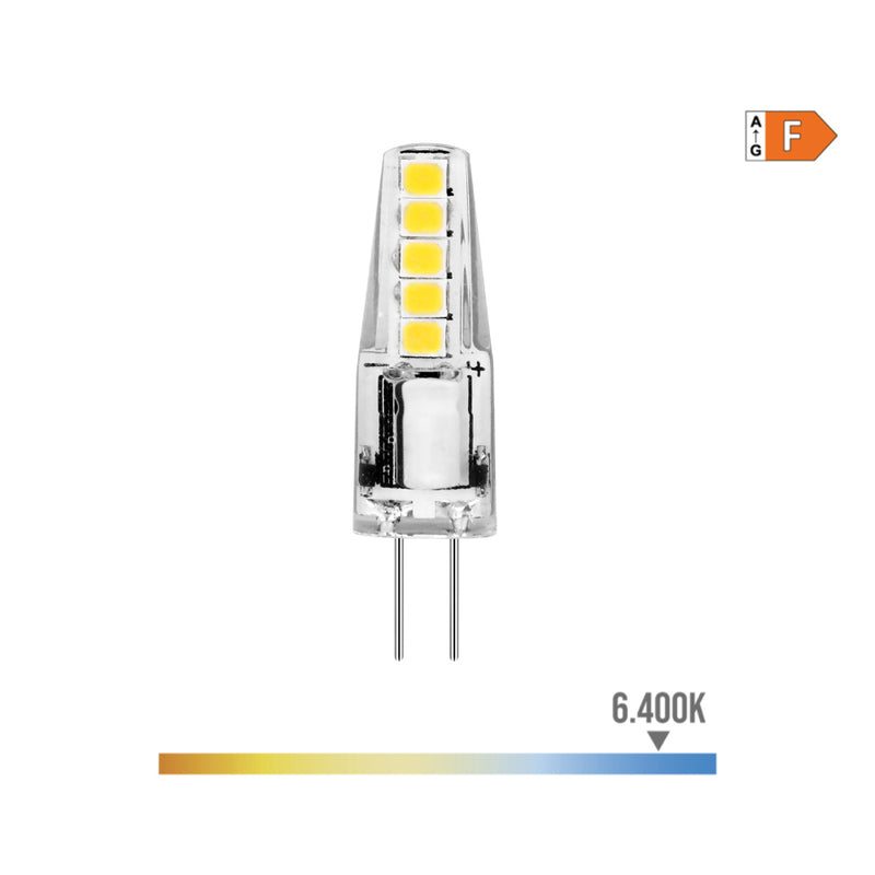 Bombilla Bi-Pin Silicona Led G4 12V 2W 180Lm 6400K Luz Fria Ø10X37Mm Edm