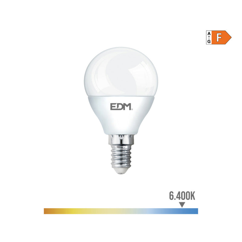 Led Spherical Bulb E14 7W 600Lm 6400K Cold Light Ø4.5X8Cm Edm