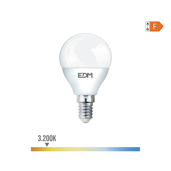 Led Spherical Bulb E14 7W 600Lm 3200K Warm Light Ø4.5X8.2Cm Edm