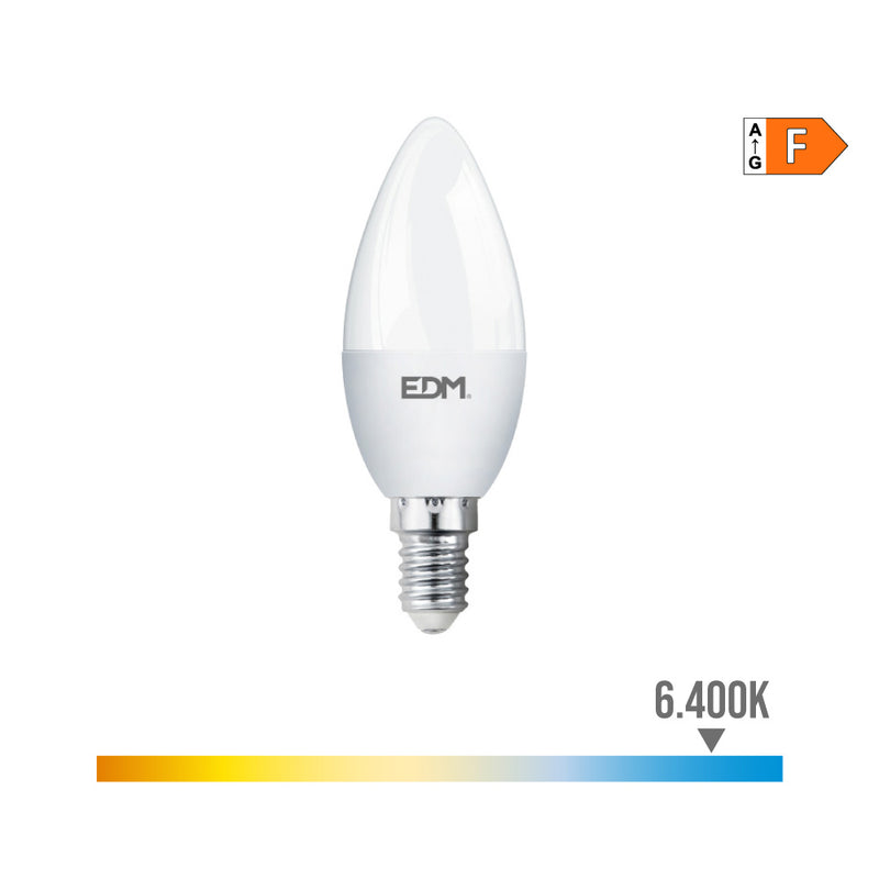 Led Candle Bulb E14 7W 600Lm 6400K Cold Light Ø3.5X10.7Cm Edm