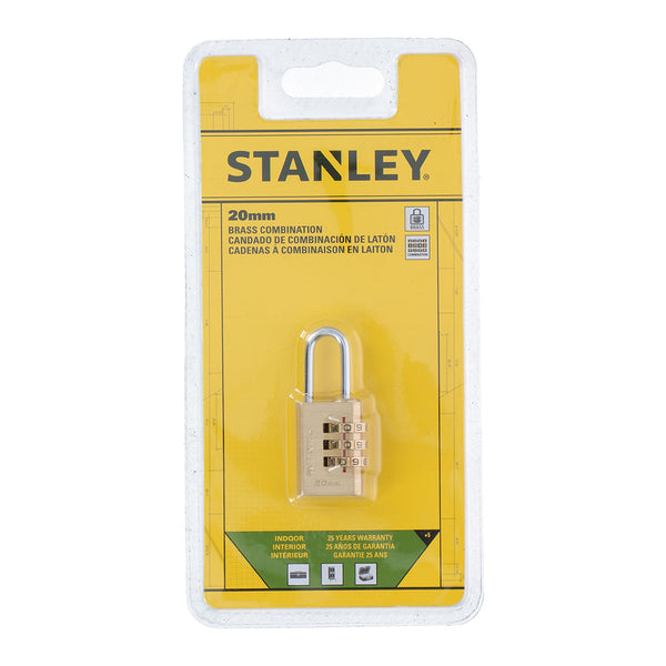 Stanley 20mm 3 Number Combination Arch Padlock