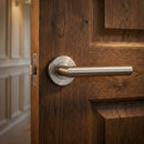 Morrigan stainless steel tubular handle for doors with Round Rosette 