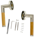 Manilla modelo '1003' con roseta redonda inoxidable y mango recubierto con madera para puertas