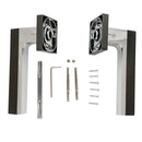 Accesorios manilla con roseta cuadrada de zamak acabado bicolor para puertas modelo 848