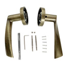 Accesorios para juego de manillas con roseta redonda para puertas en acabado cuero