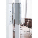 Double action hinge with automatic closing for swing doors 