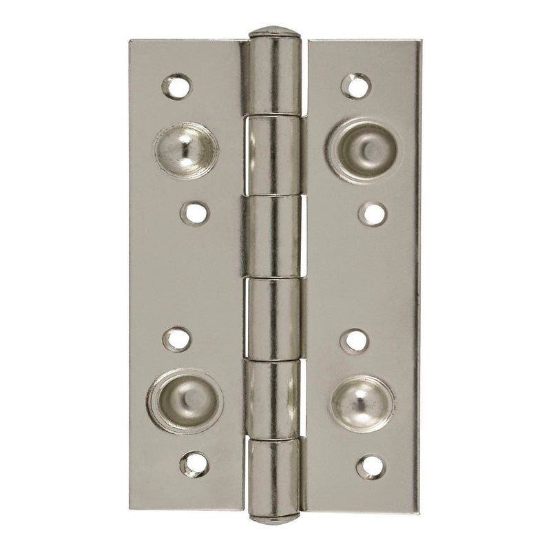 Bisagra especial de alta seguridad canto recto para puertas de entrada o blindadas sin remate acabado níquel satinado