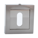 Bocallave cuadrada con boca oval en acabado bicolor para puertas