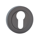 Bocallave redonda con boca pera en acabado grafito para puertas