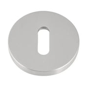 Bocallave oval con roseta redonda de acero inoxidable en níquel satinado ø52 mm para puertas