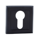 Bocallave de pera de roseta cuadrada acabado negro para puertas