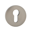 Bocallave redonda con boca pera en acabado níquel mate y base de nylon para cilindros