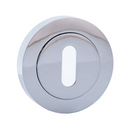 Bocallave roseta redonda oval en acabado cromo brillo para puertas