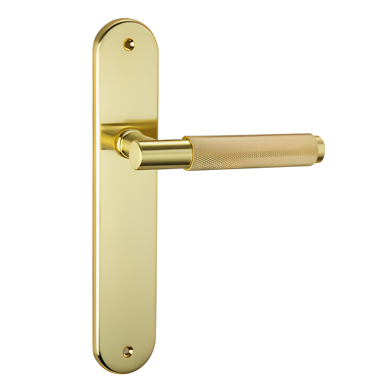 Manilla Placa Ovalada MRS-510 PS en Zamak Latonado Satinado para Puertas de Interior