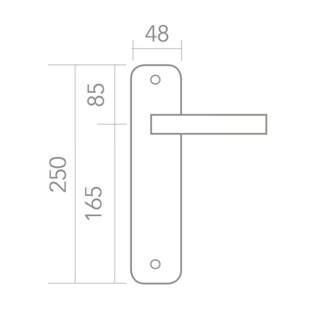 Manilla Placa Ovalada MRS-510 PS en Zamak Latonado Satinado para Puertas de Interior