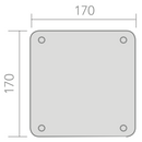 Medidas manilla con placa cuadrada modelo 503