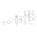 Kit for sliding door with handle plus bolt and oval nails in black finish 