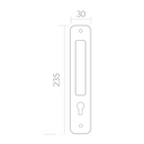 Manillón modelo 604 con bocallave y placa estrecha de acero inoxidable para puertas de entrada