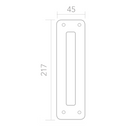 Manillón para puerta con placa rectangular de acero inoxidable modelo 604