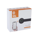 Manilla electrónica con roseta redonda acabado gris con huella, pin y bluetooth