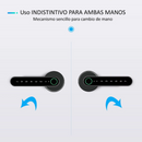 Manilla electrónica con roseta redonda acabado gris con huella, pin y bluetooth