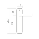 Manilla modelo '136' con placa ovalada de zamak en acabado dorado satinado