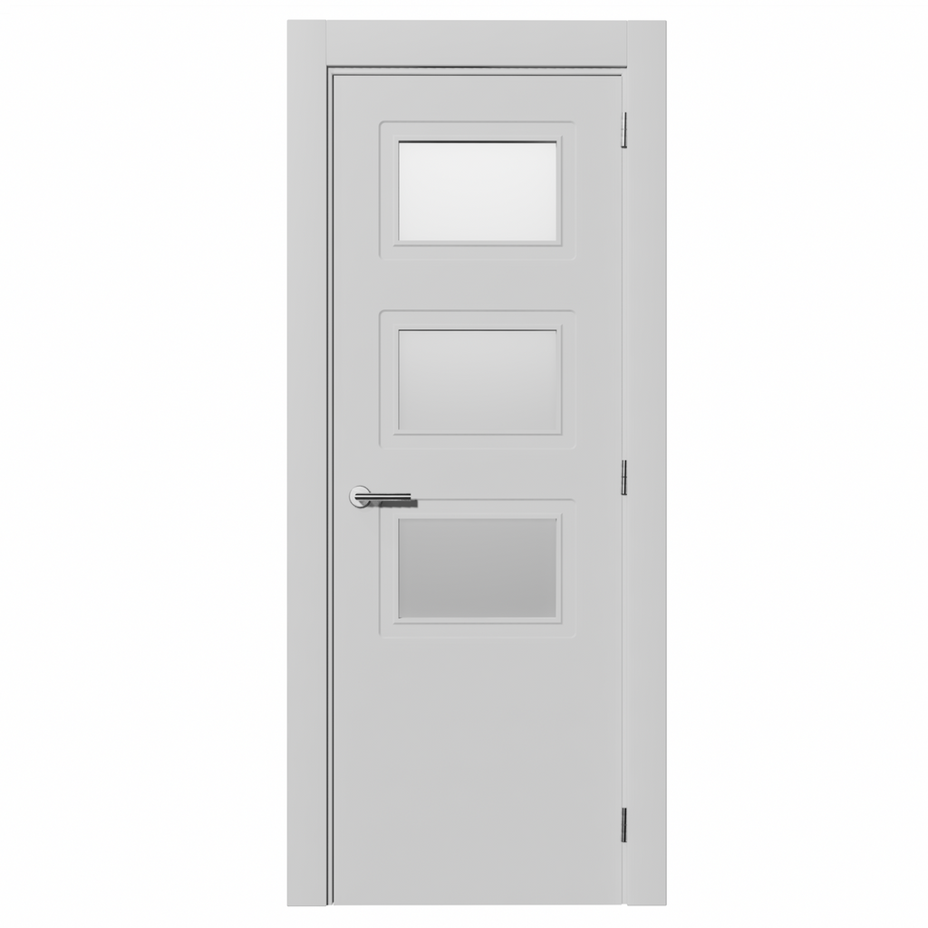 3SQUARE block door with 3 windows 2030x725x35 alveolated white