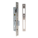 perfil Cerradura para carpintería metálica 85mm entre ejes y 25mm hasta bocallave de canto recto