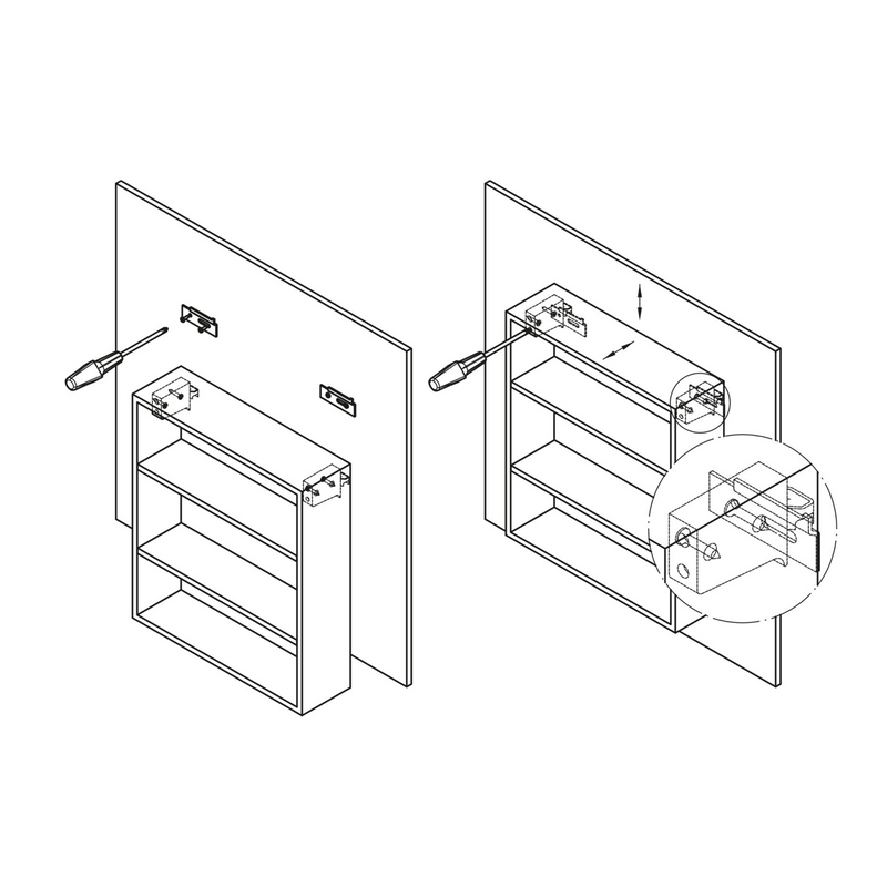 2 colgadores de acero y plástico para módulos de cocina suspendidos para colocación interior