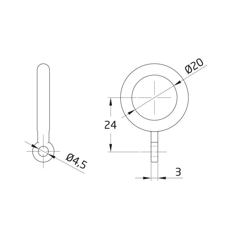 15 chrome plated plastic rings for 12mm diameter round bars