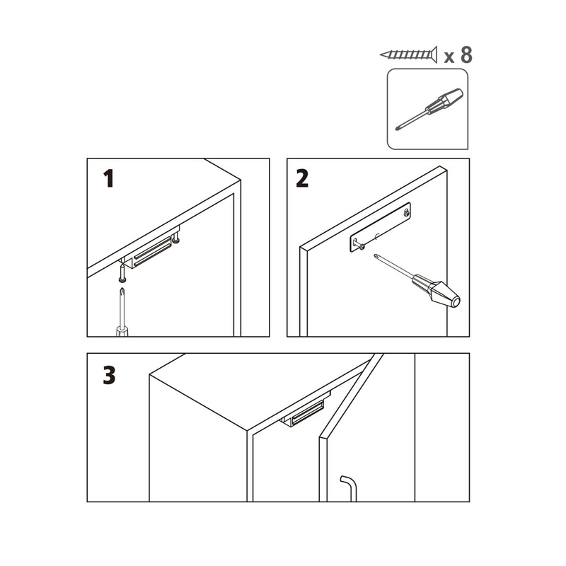 6 white magnetic strikers for closing cupboard doors 3kg resistance