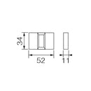 Condena de latón con roseta rectangular modelo 3045 en níquel satinado