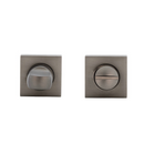 Condena con roseta cuadrada de zamak en acabado grafito de 35mm