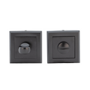 Condena con roseta cuadrada de zamak en acabado negro de 50mm